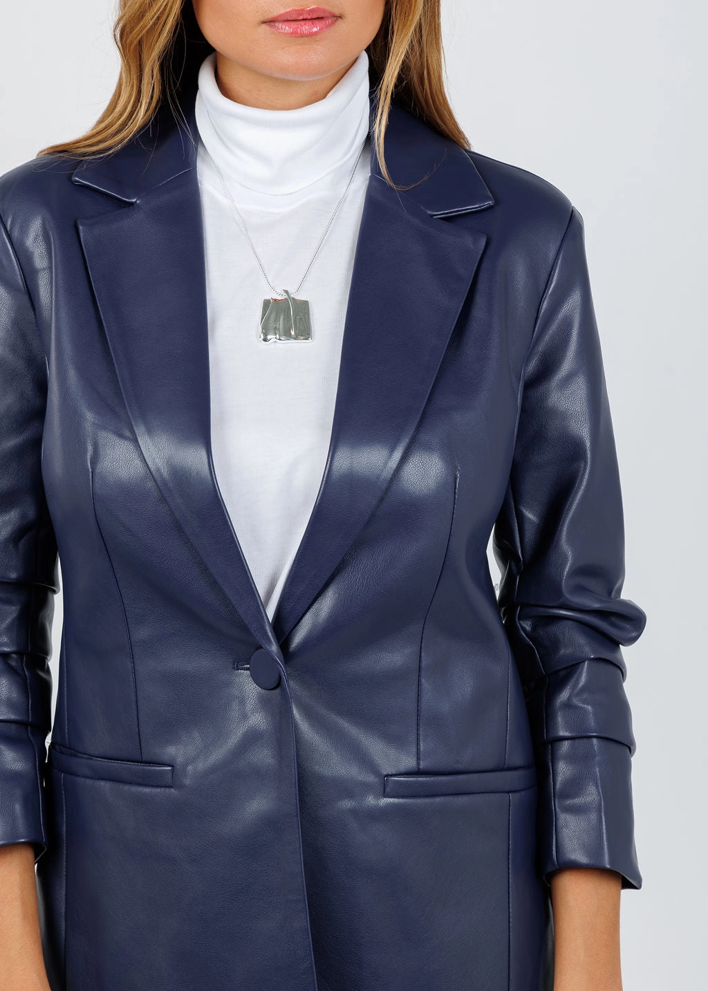 NonChafing Seams Orion Vegan Blazer - Navy Regular Fit