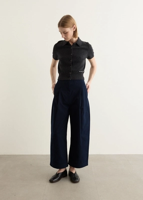 Quick Movement Wear Chic Appeal Dordoni Deep Pleat Volume Ankle Crop Pants