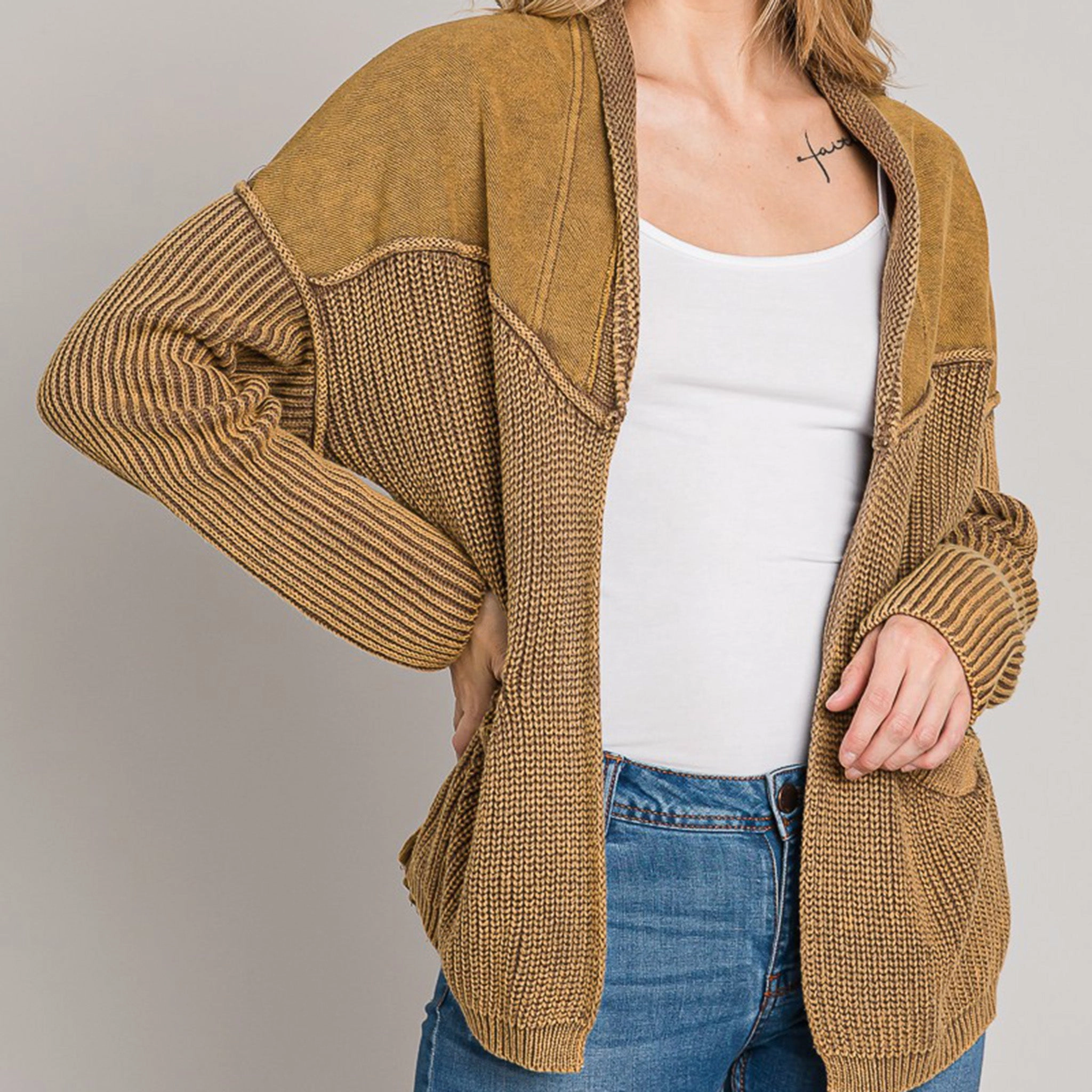 Low Profile Seaming Terry Cardigan