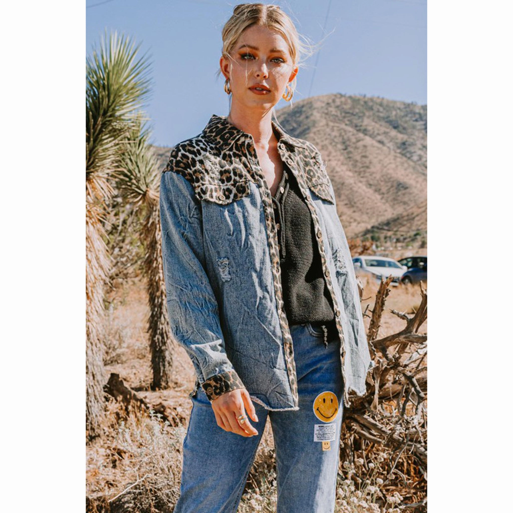 Odor Control Treatment Mixed Print Breast Pocket Washed Jacket