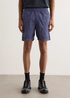 Nylon Metal Mid Length Swim Shorts Anti Friction Seams Layered Look