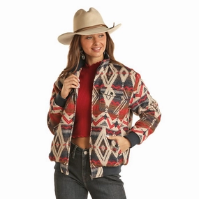 Noise Free Zipper Cold Weather Rock & Roll Women's Cotton Bomber Jacket