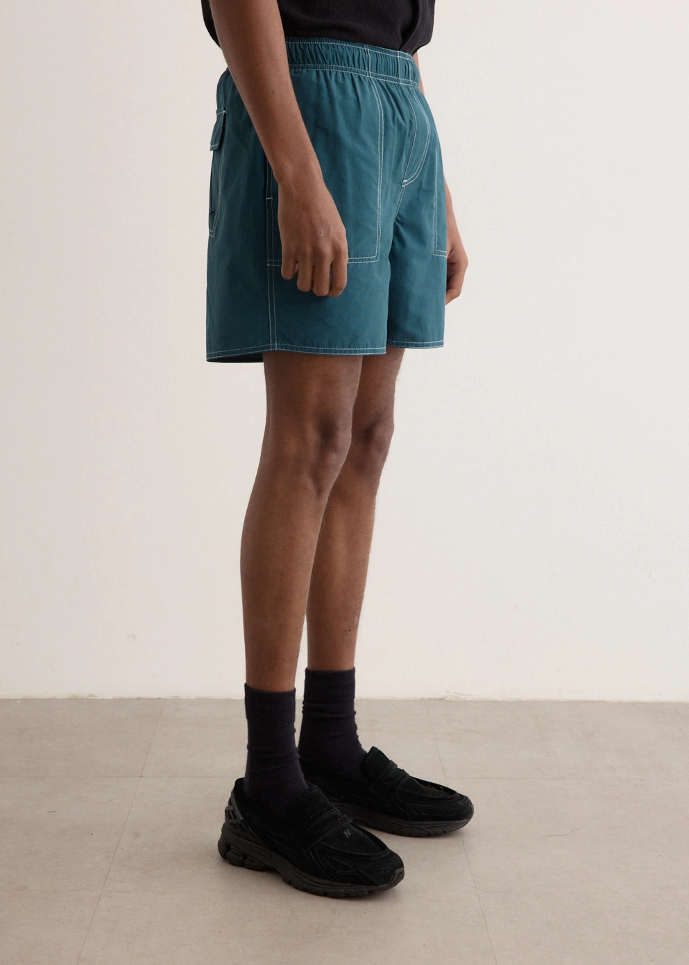 Talley Contrast Stitch Swim Shorts Stretchable Material Minimal Bulk