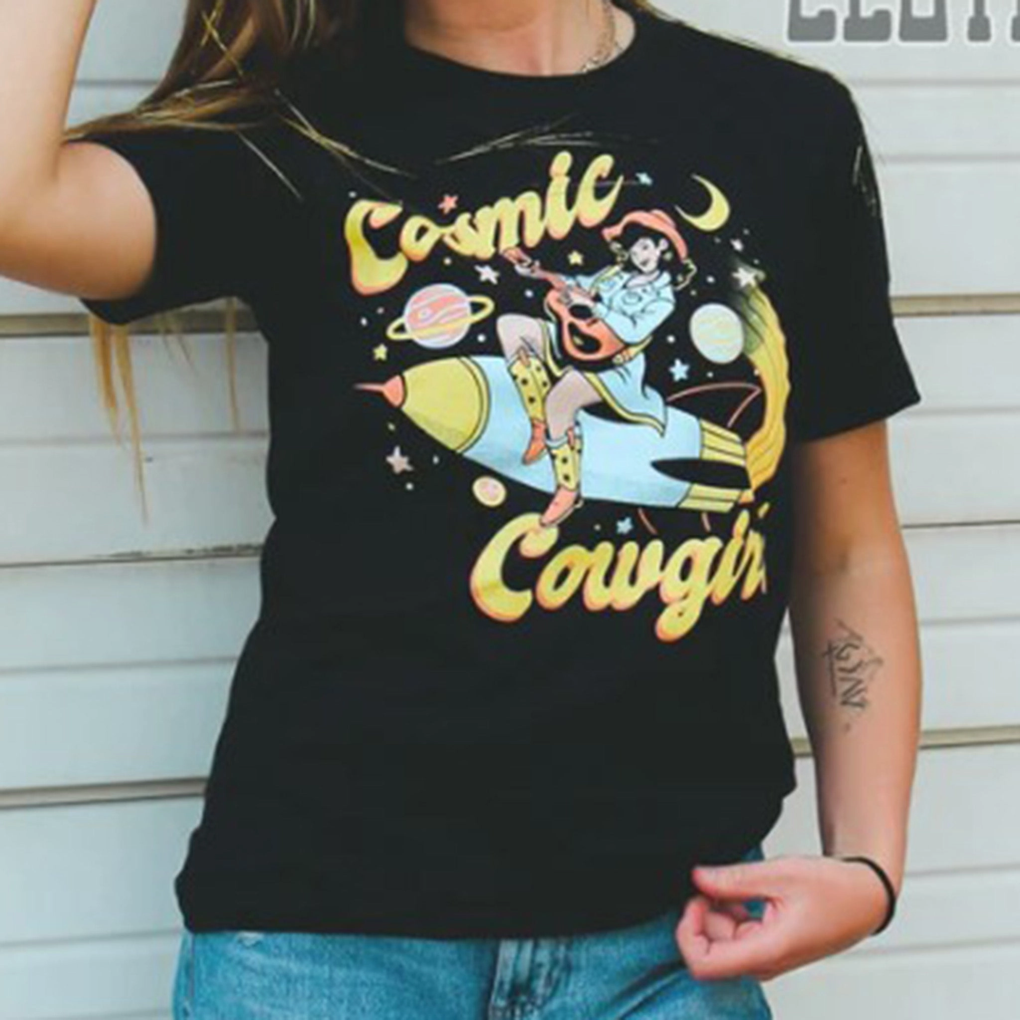 Cosmic Cowgirl Tee CrewNeck Slim Fit Design