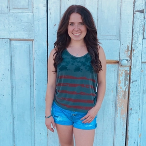 UV protection layer Seamless Knit Design Olive American Flag Tank