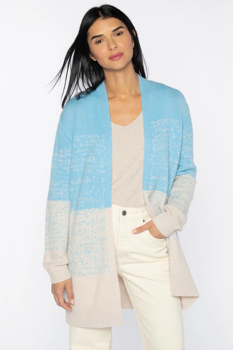 Ombre Long Cardigan Casual Knit Wear