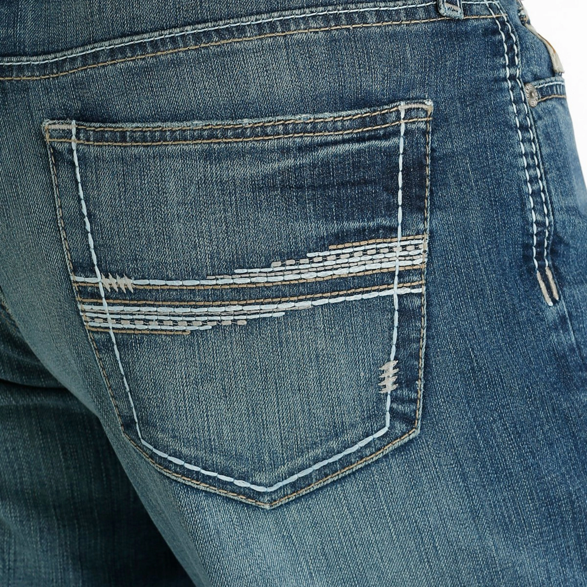 Cinch Men's Med Stone Wash Heavy Stitch Grant Jeans Contemporary Waist Weekend Getaway Luxury Beach Day