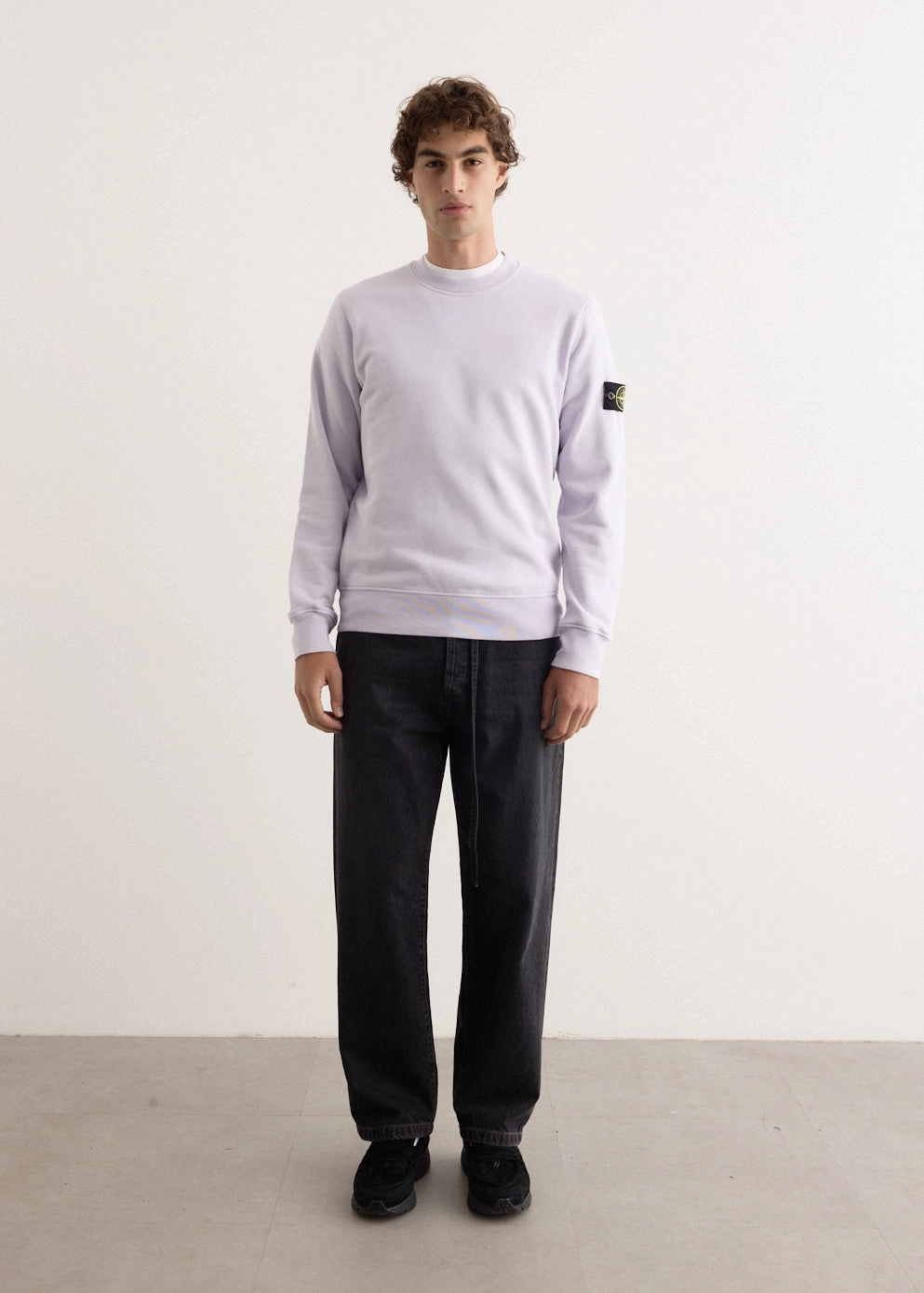 Relaxed Neckline Organic Cotton Crewneck Sweatshirt