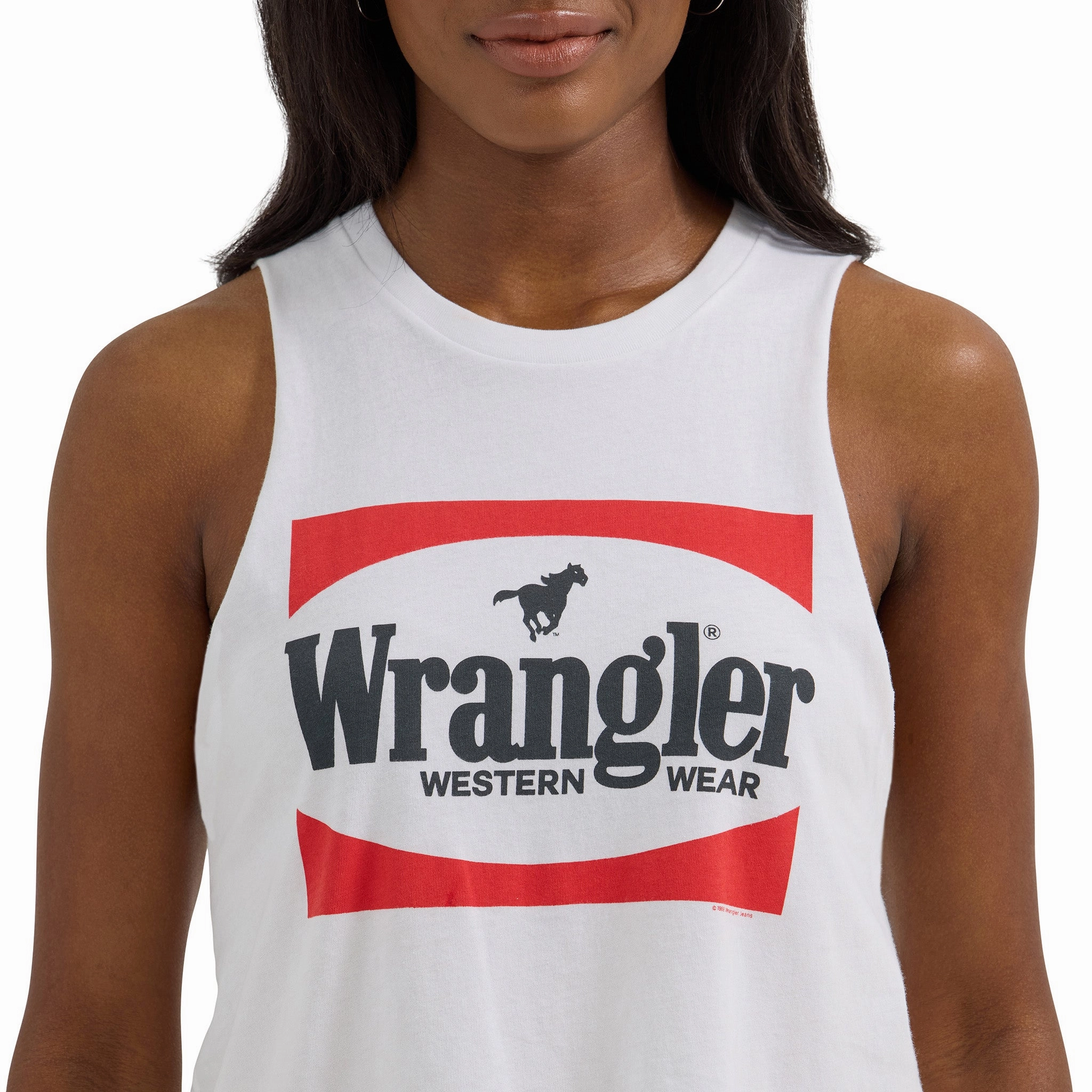 Wrangler Women's Retro Sleeveless Crop Top Antimicrobial Treatment YarnDyedFabric