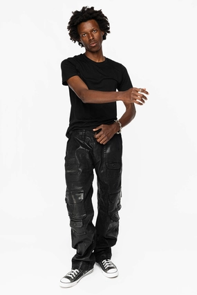 ORIGINAL ROBIN??S JEAN CALL OF DUTY CARGO PANTS IN  BLK COATING Trendy Wear