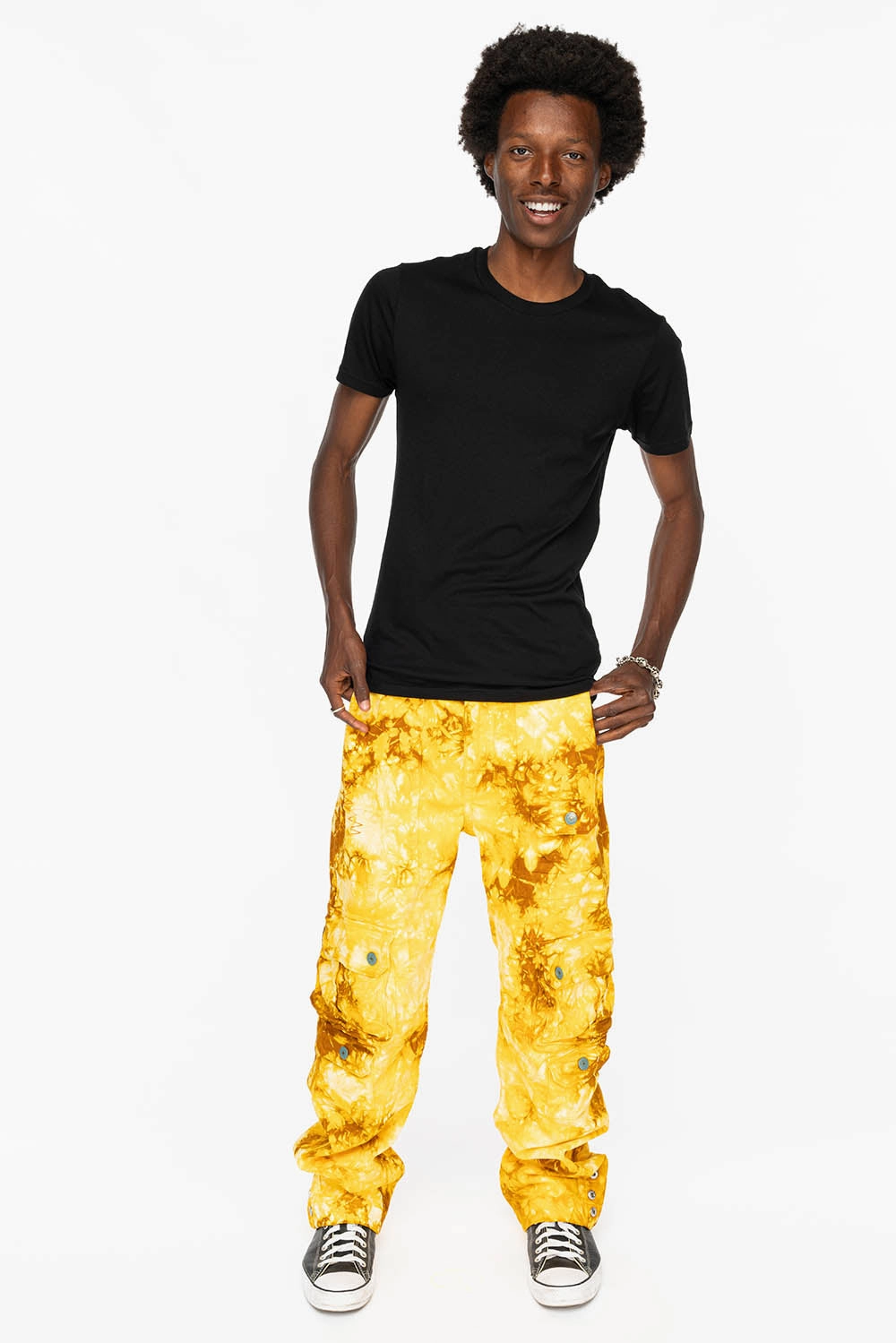 No Fuss Fit Quality Wear ORIGINAL ROBIN??S JEAN CALL OF DUTY CARGO PANTS IN TYE DYE TAN YELLOW