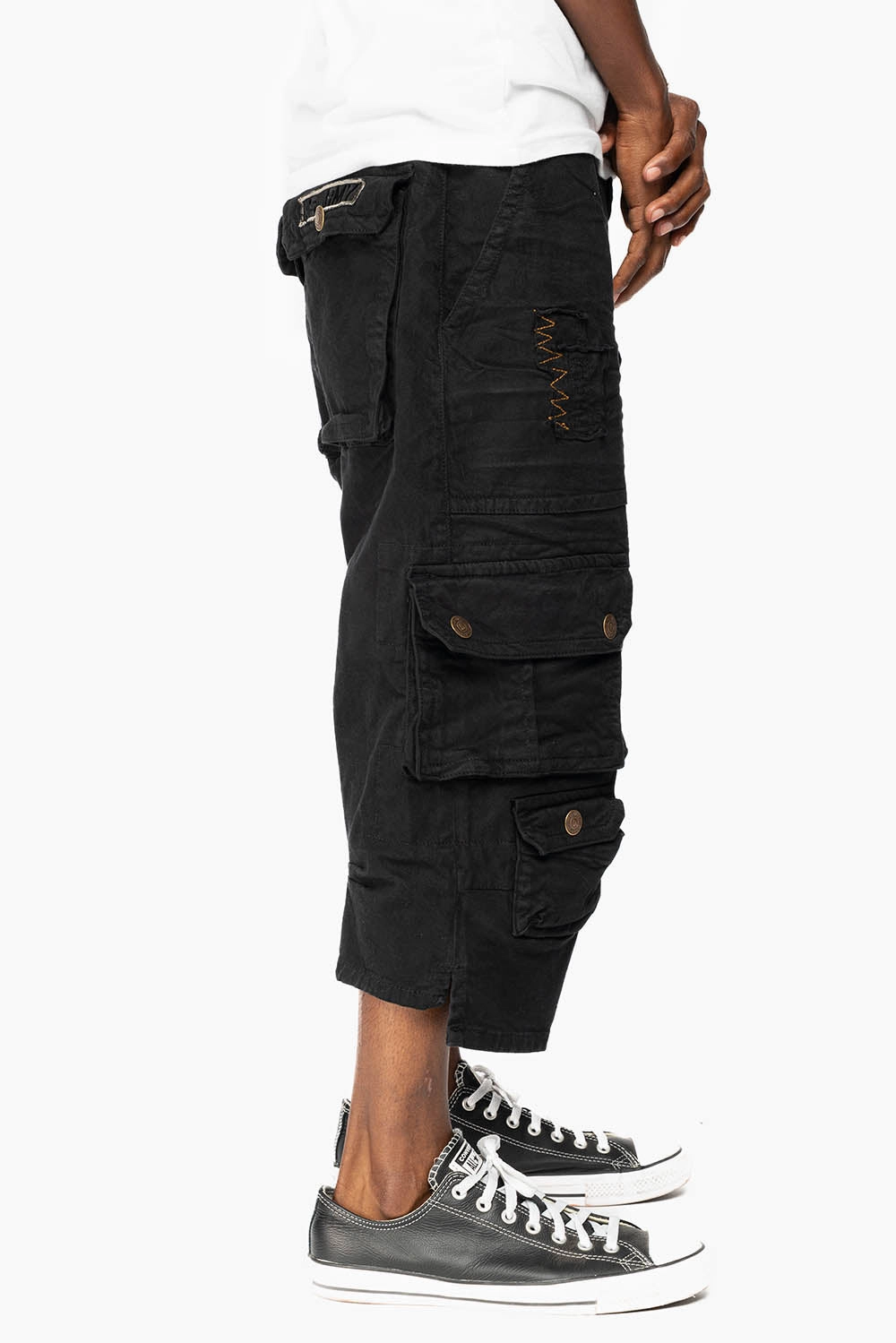 ORIGINAL ROBIN??S JEAN LIMITED EDITION CALL OF DUTY CARGO SHORT IN PURE BLK Winter Warmth Festival Outfit Outdoor Adventure Crisp Look