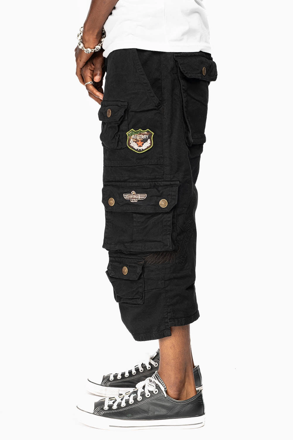 Premium Party Look ORIGINAL ROBIN??S JEAN LIMITED EDITION CALL OF DUTY CARGO SHORT IN PURE BLK