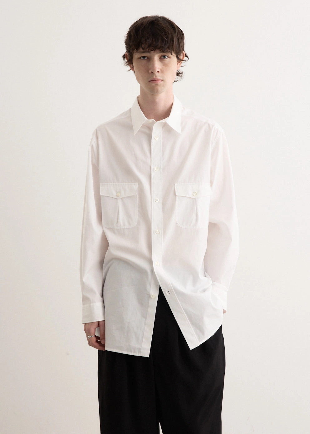 Thermal regulation color block Out Pocket Shirt