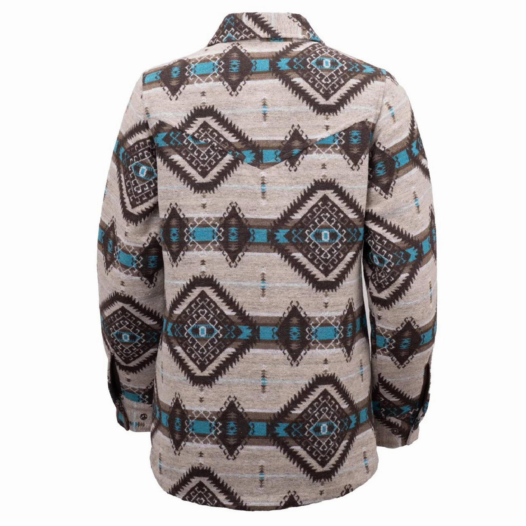 Practical Design WaterResistantCoating Outback Light Brown and Turquoise Aztec C'anne Jacket