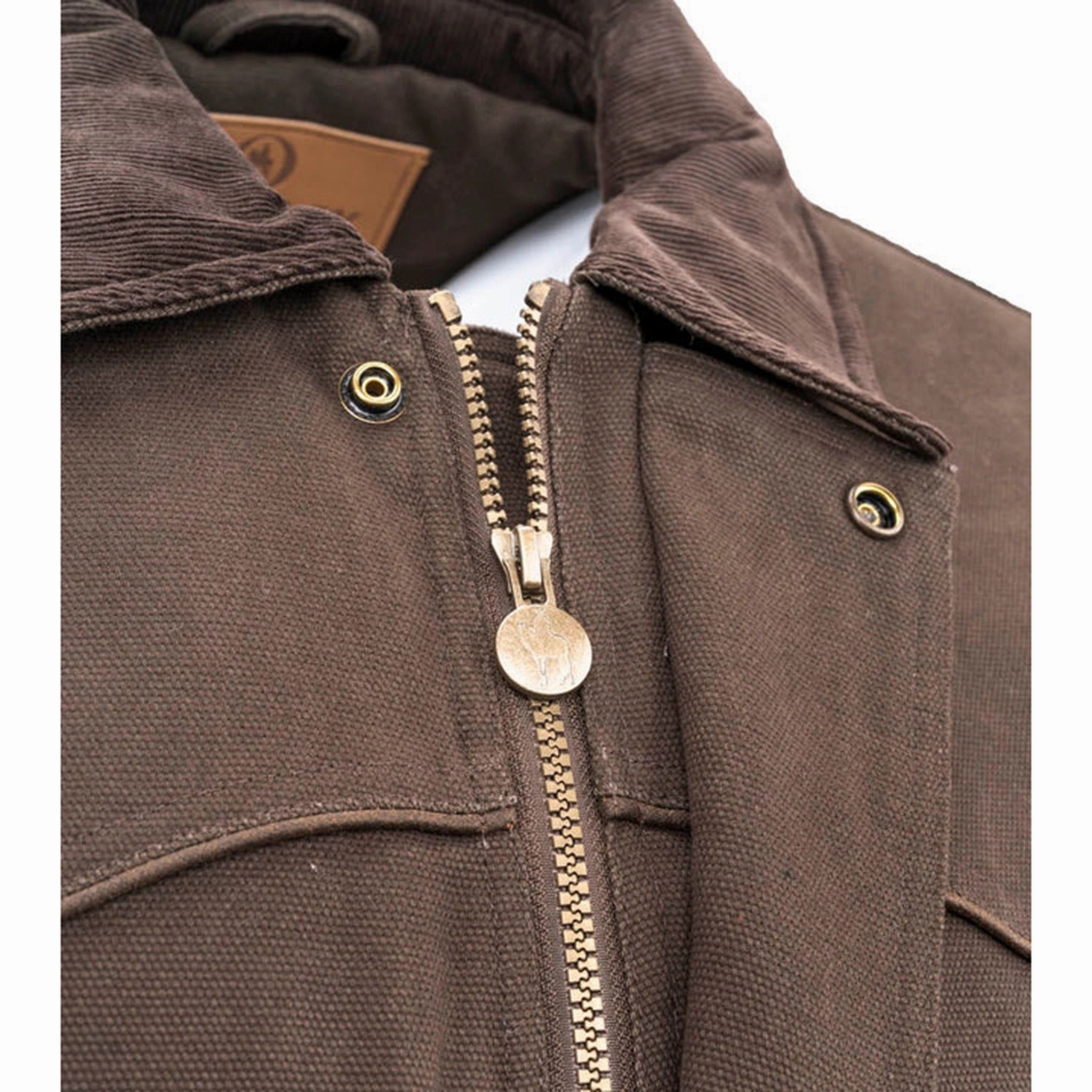 Quick Pull Zipper Outback Trading Men's Cattleman Brown Jacket