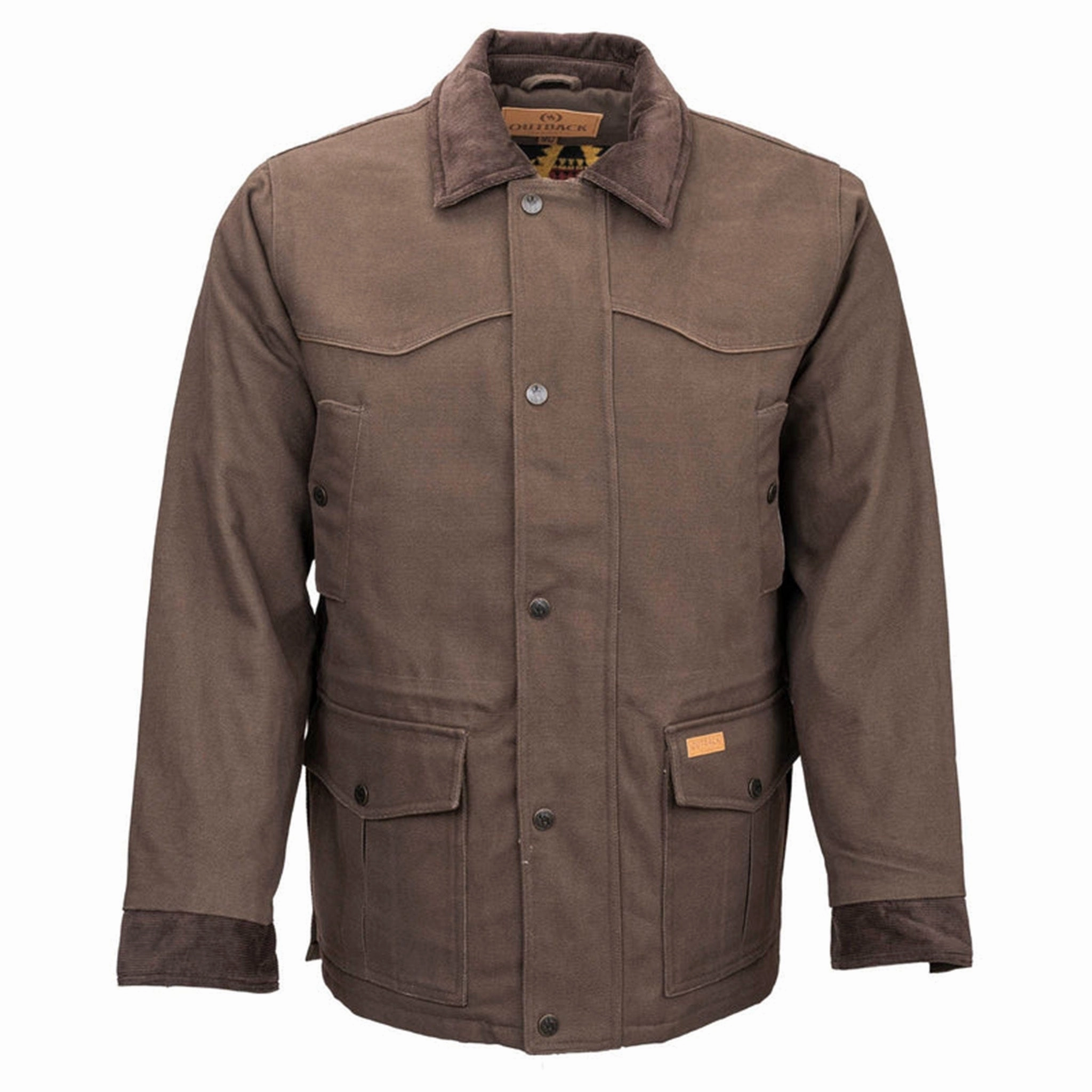 Outback Trading Men's Cattleman Brown Jacket On The Go Layer High Loft Insulation