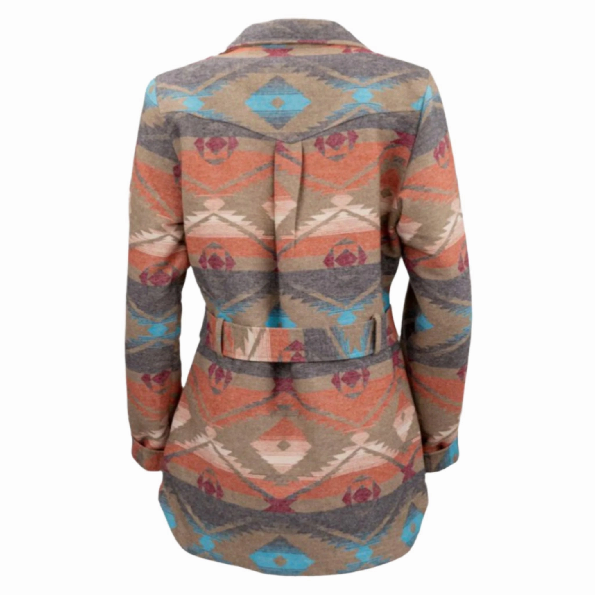 Outback Women's Rust Aztec Vara Coat Kangaroo Pocket Noise Reduced Fastener System