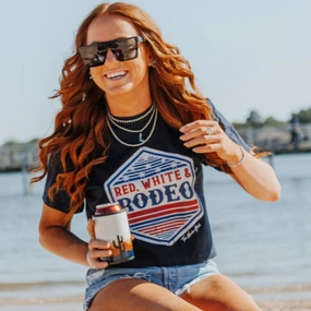 gender-neutral Relaxed Wear The Whole Herd Unisex Red, White & Rodeo T-Shirt