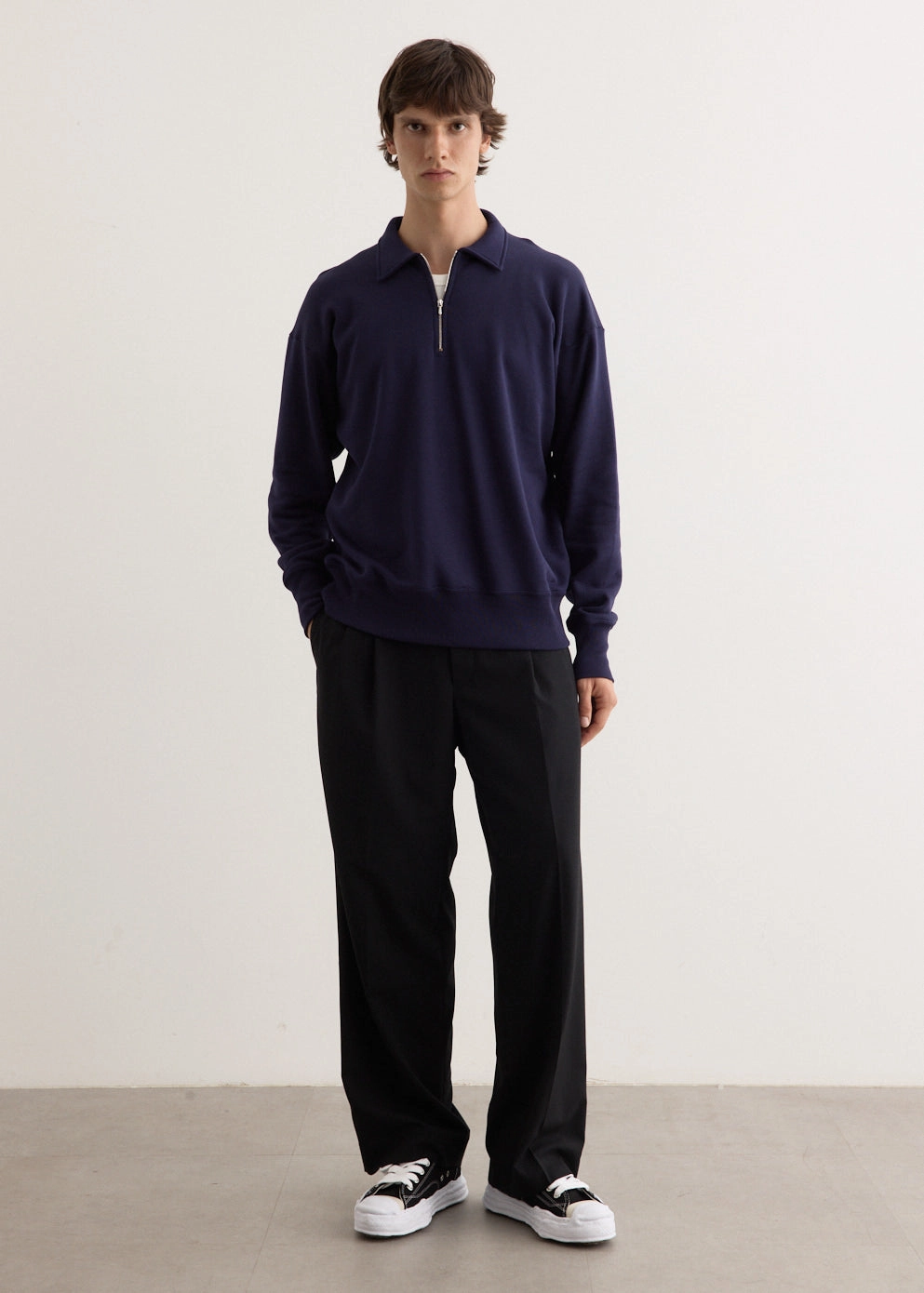 Layered Wearable Suvin Sweat Halfzip Pullover