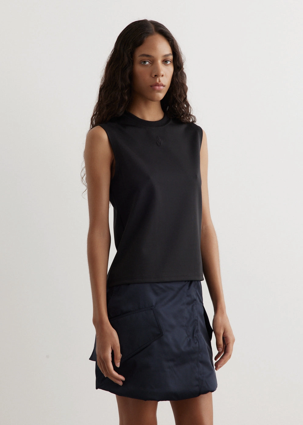 location Non Irritating Edges Anchor Embroidery Tank Top