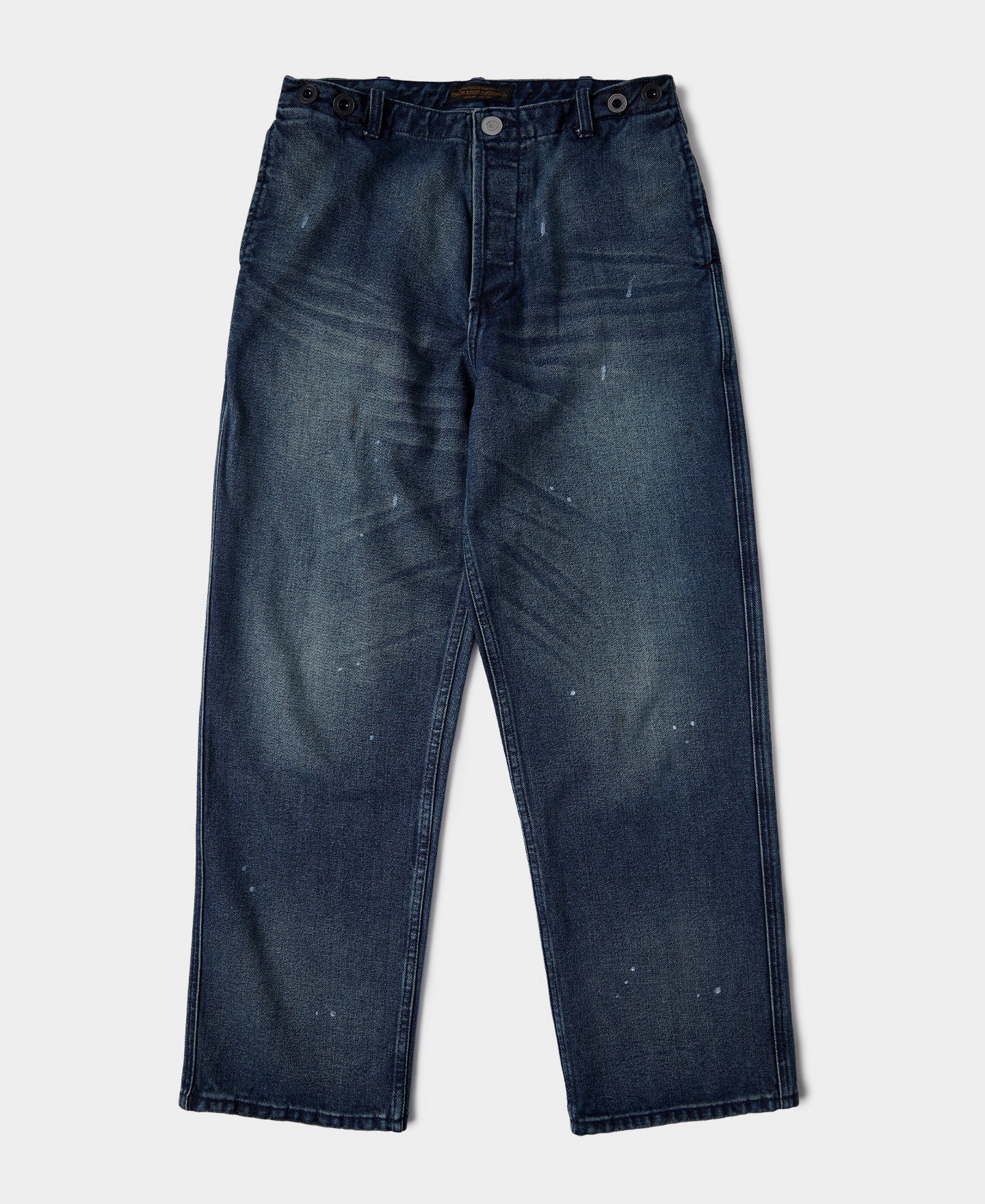 Paint-Splatter Straight-Leg Jeans Selvedge Denim