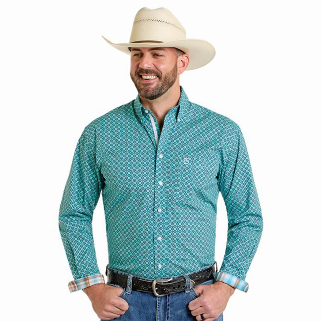Chic Comfort Panhandle Slim Men's Turquoise Rough Stock Shirt