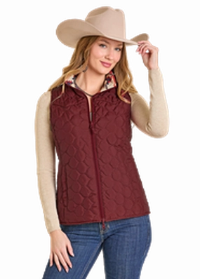 Storm Ready Gear Panhandle Slim Red Reversible Aztec and Quilted Vest
