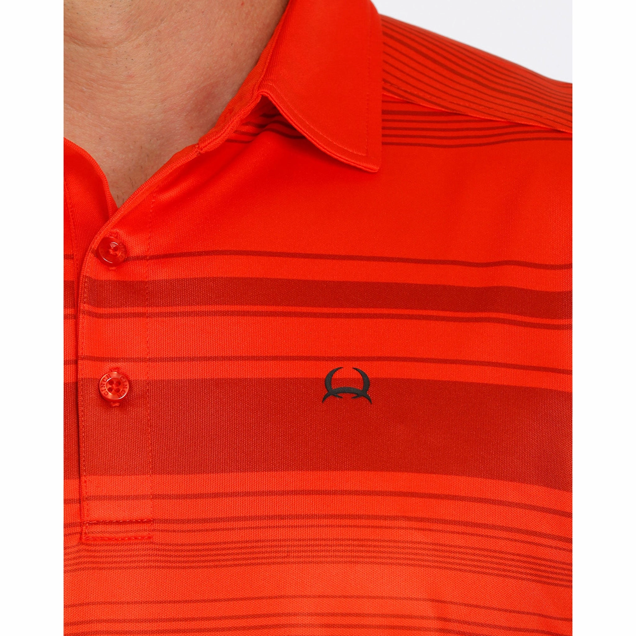 Cinch Red Stripe Polo Breathable Lining Hiking Gear