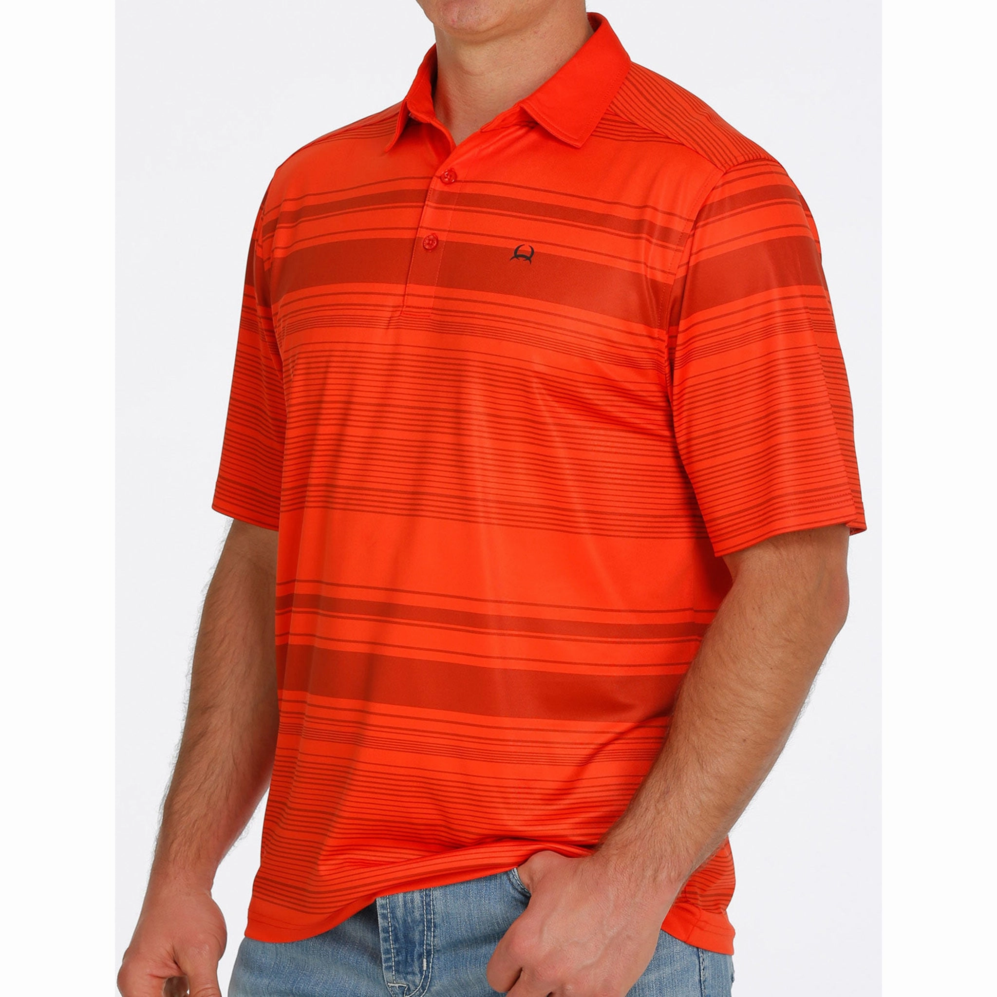 Cinch Red Stripe Polo Multi Functional Pockets