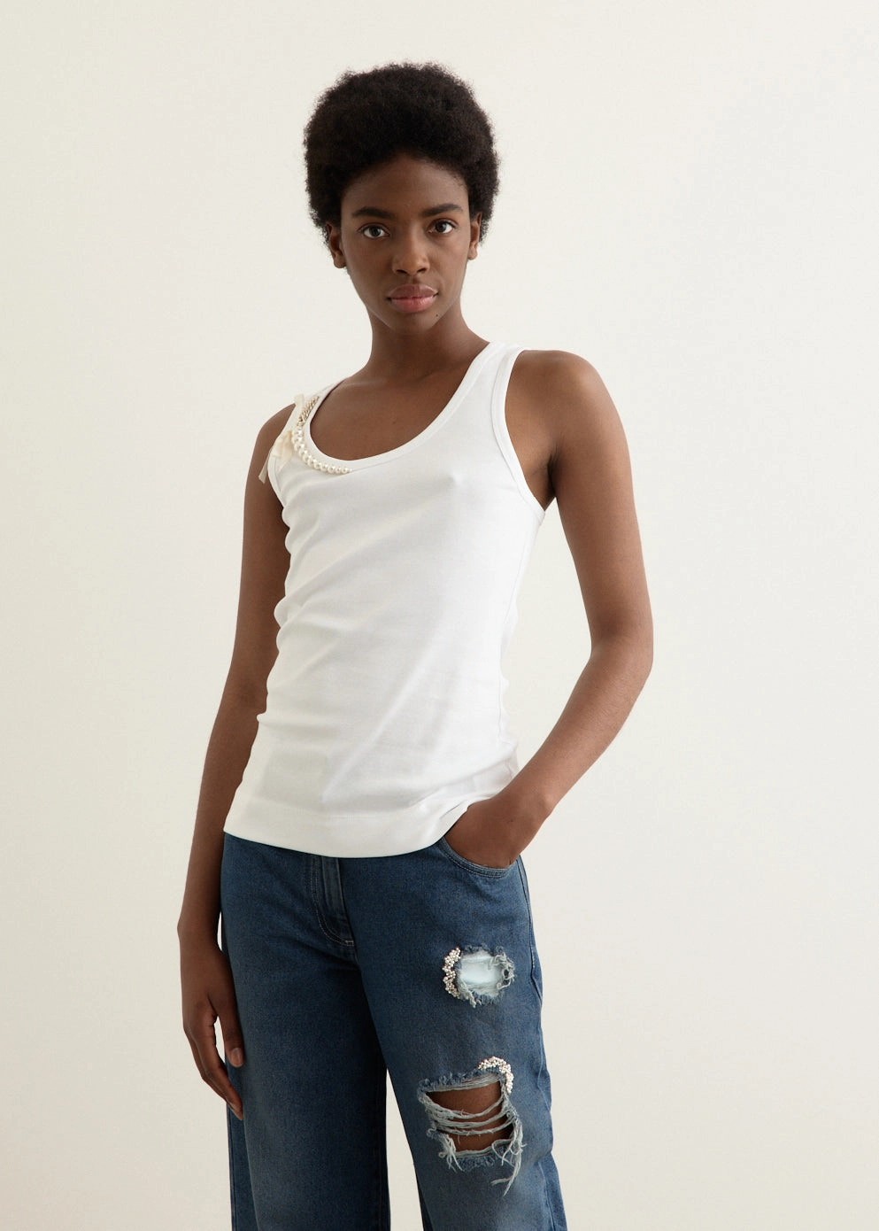 Pearl Chain Tank Top plus - tall size