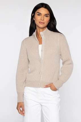 Gathered Sleeve Cardigan Cozy Fabric