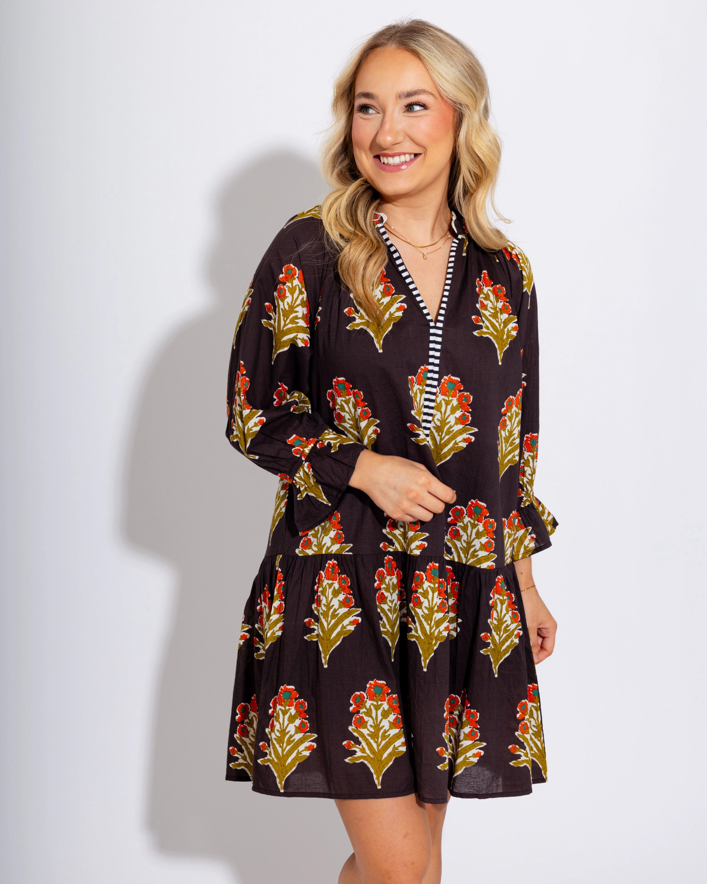 Chic Layered Wear Petal Pop Mini Dress