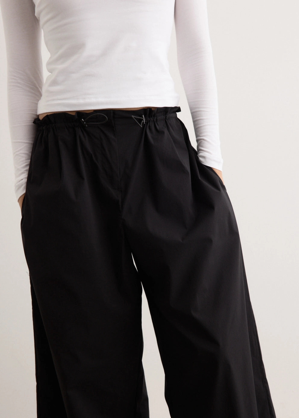 Petit Paperbag Waist Pants Slim Stretch Fit Snag Resistant Fabric