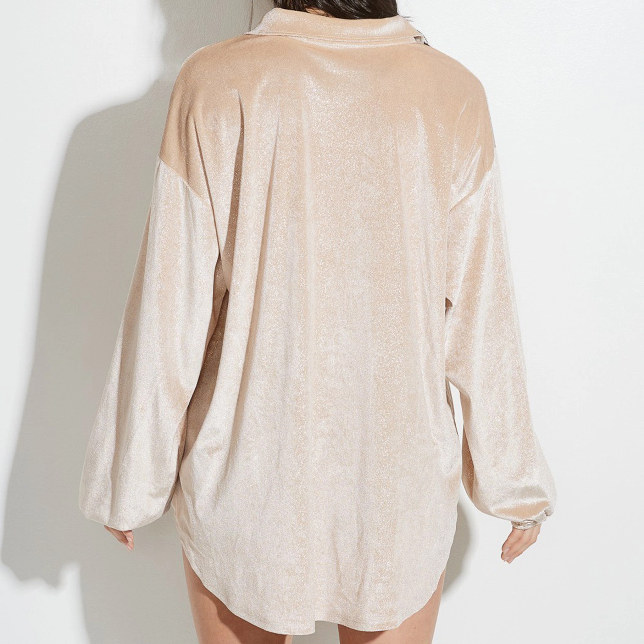 Chic Tee Sport Hoodie Phil Love Women's Solid Velvet Bishop Shirt