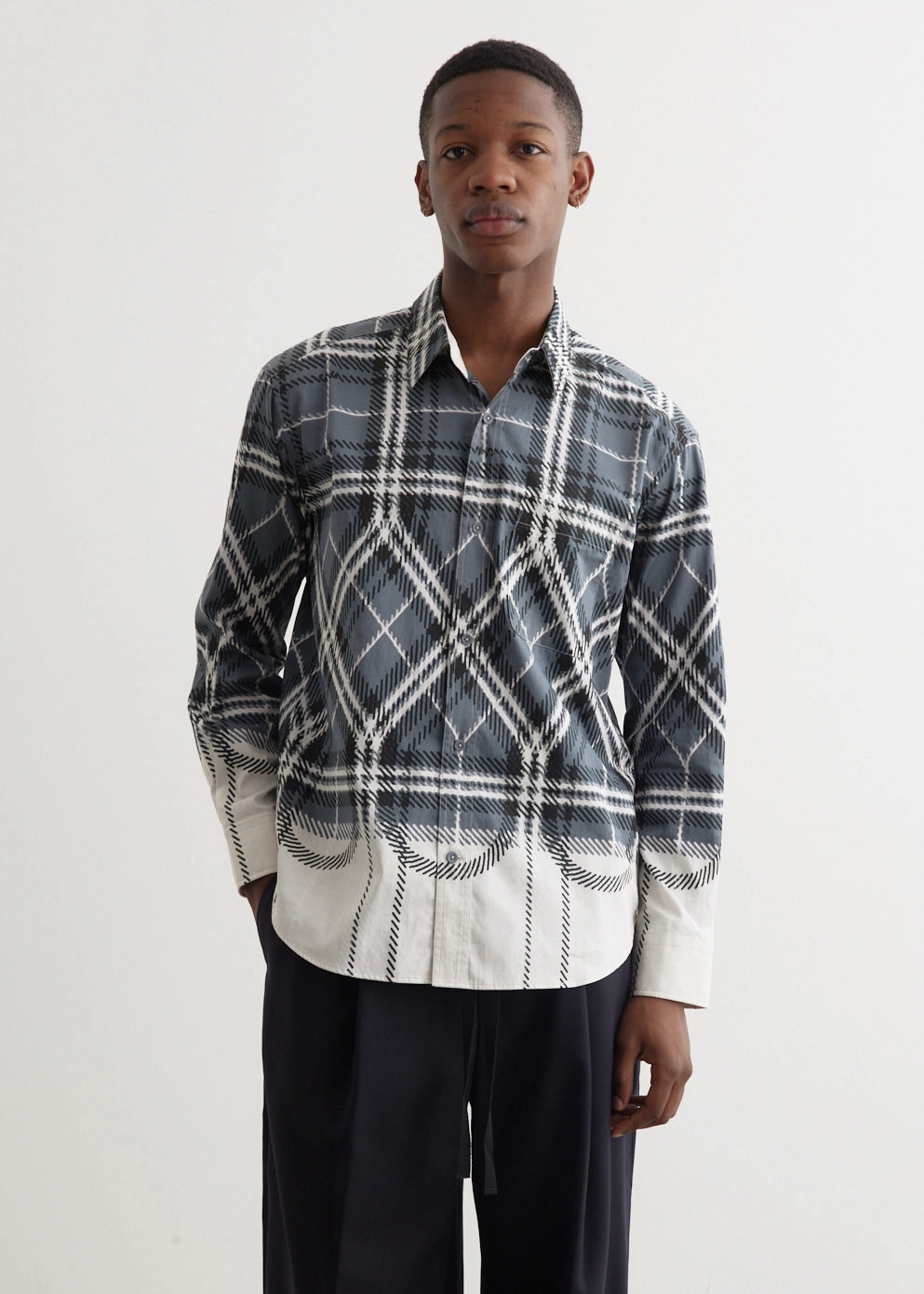 Plaid Fade Shirt Low Profile Pocket Design All Day Comfort Tech