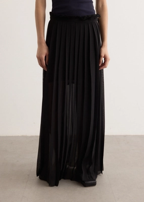 Pleated Skirt Contrast Stitching