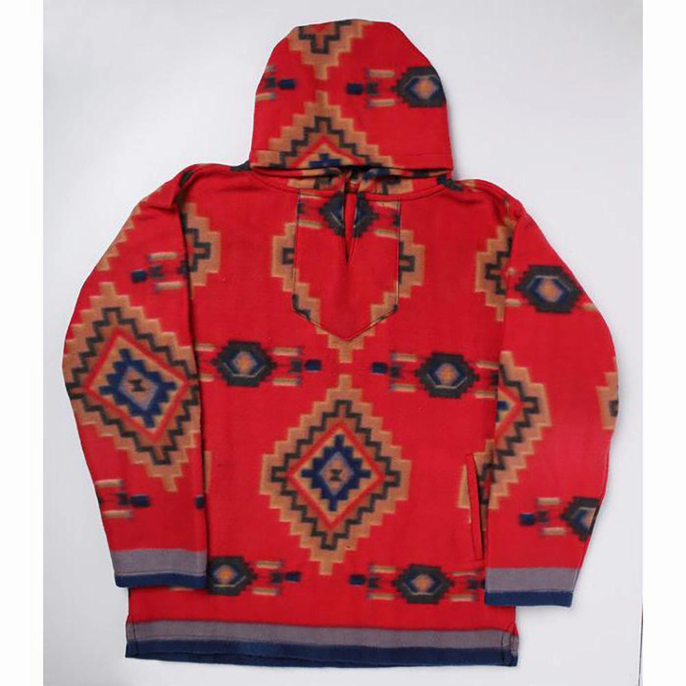Comfort Focused Design EL Paso Unisex Red  Aztec Fleece Pullover Hoodie