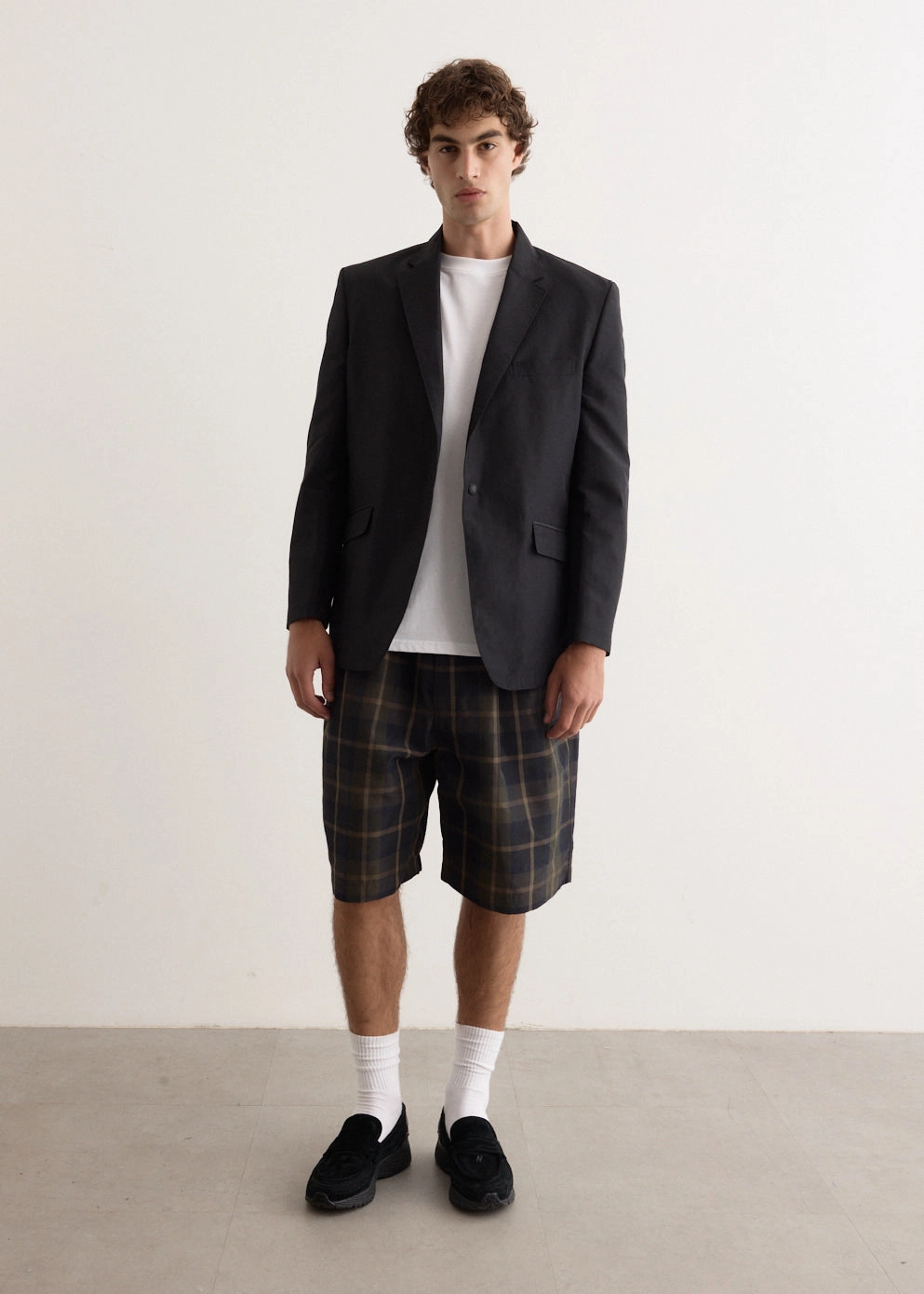 Functional Piece Hypoallergenic Lining Polyester Ramie Poplin Tailored Jacket