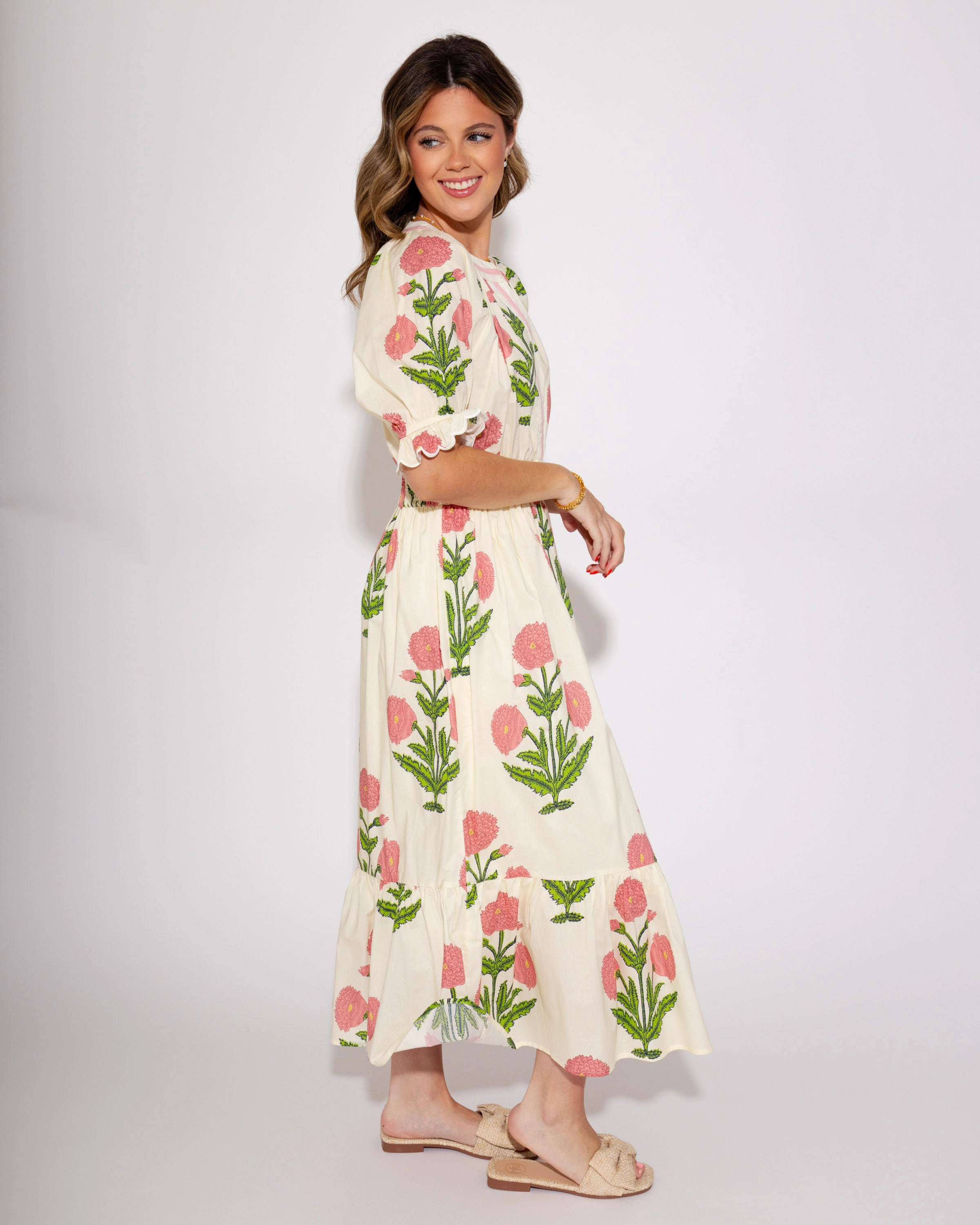 In Full Bloom Midi Dress Minimal Mood