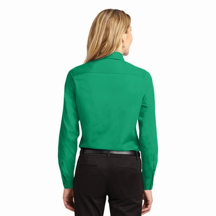 Odor Neutralizing Technology Port Authority Women's COURT GREEN Long Sleeve Easy Care Shirt