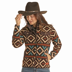 Matte Finish Heat Resistant Fabric Powder River Women's Aztec Berber Jacket