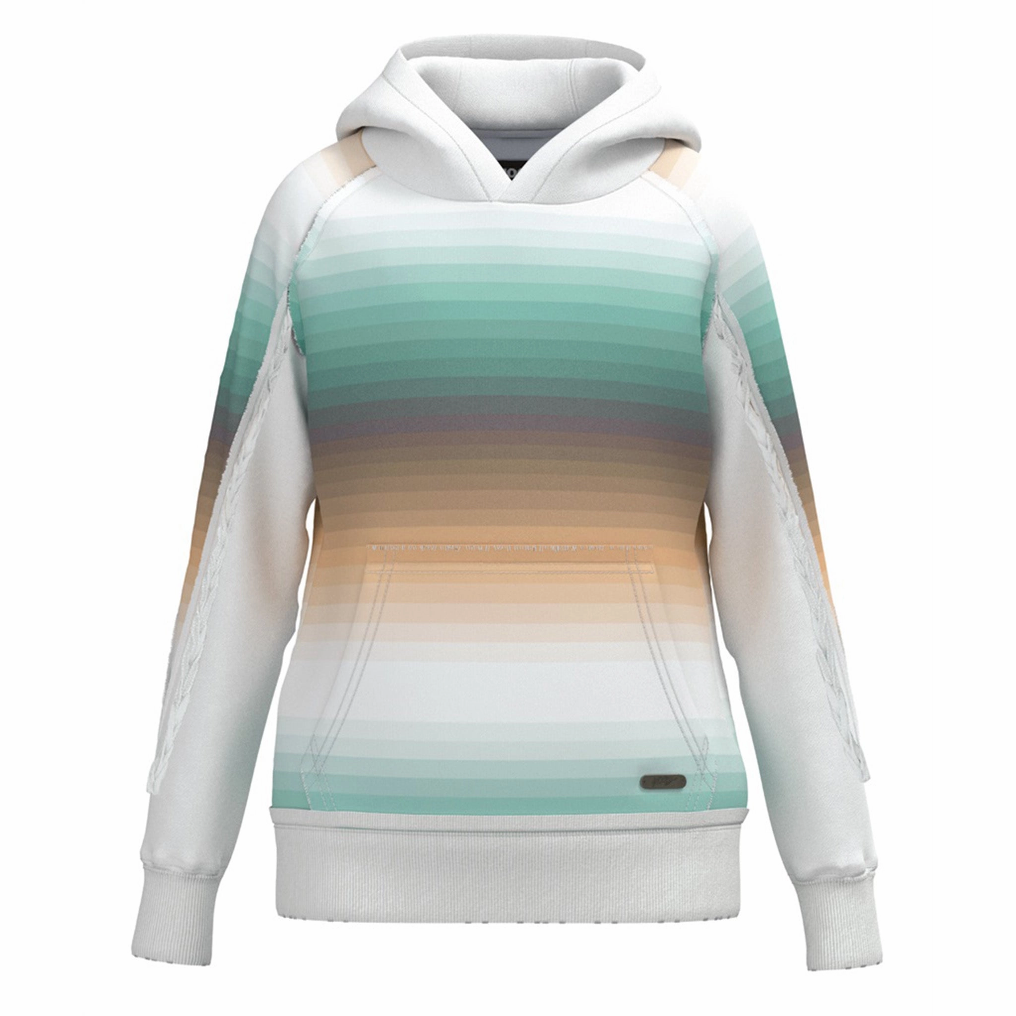 Flexible Waistband Seam Sealed Construction Hooey Women's Serape Pattern White Accent Hoodie