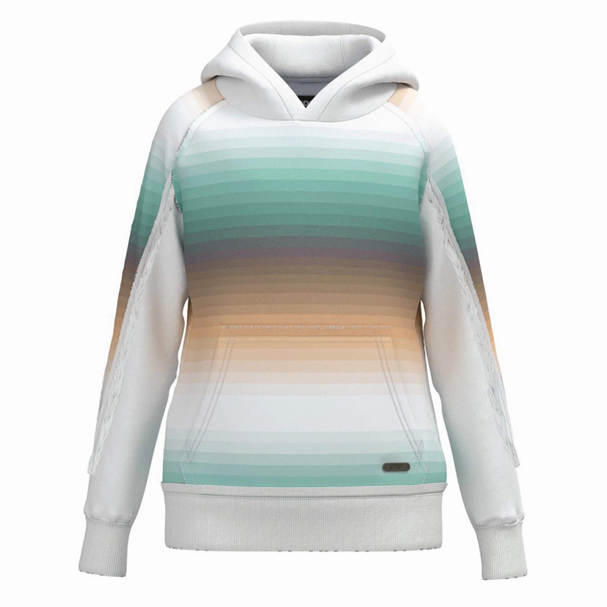 Hooey Women's Serape Pattern White Accent Hoodie Button Closure