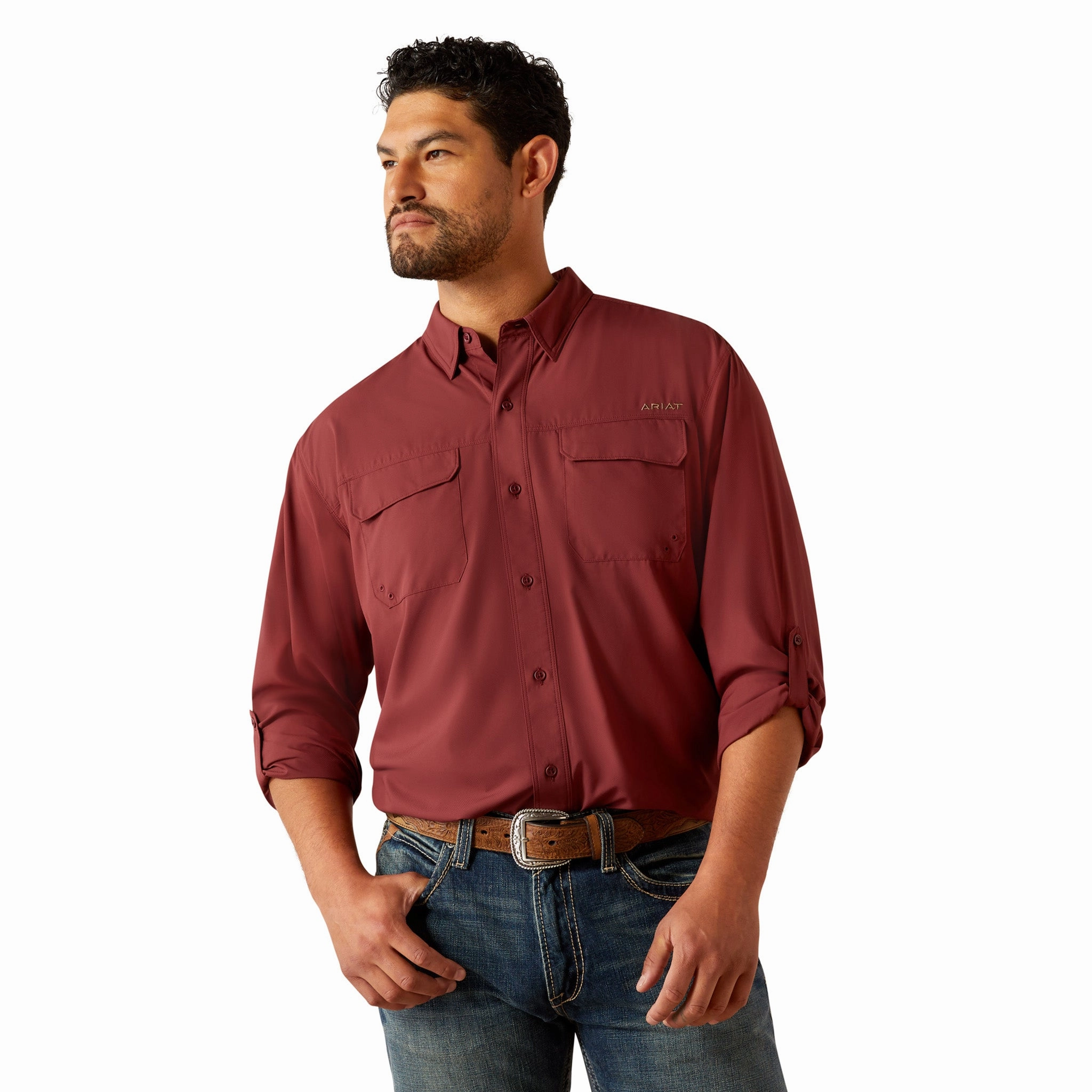 Lightweight Fabric Ariat VentTEK Red Mahogany Classic Fit Shirt
