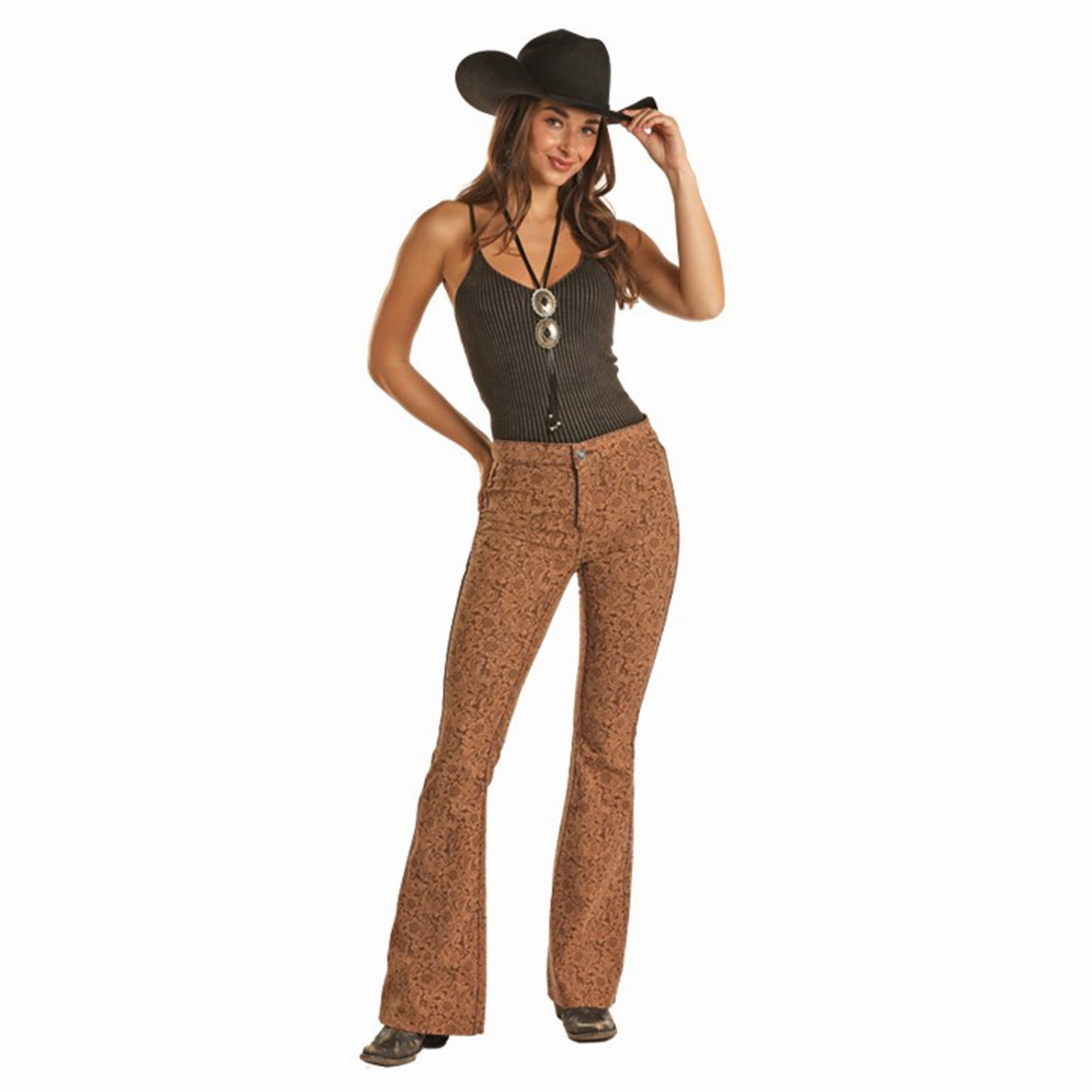Rock & Roll Denim Women's Brown Reversible Flares Versatile Fit Fit For Every Day