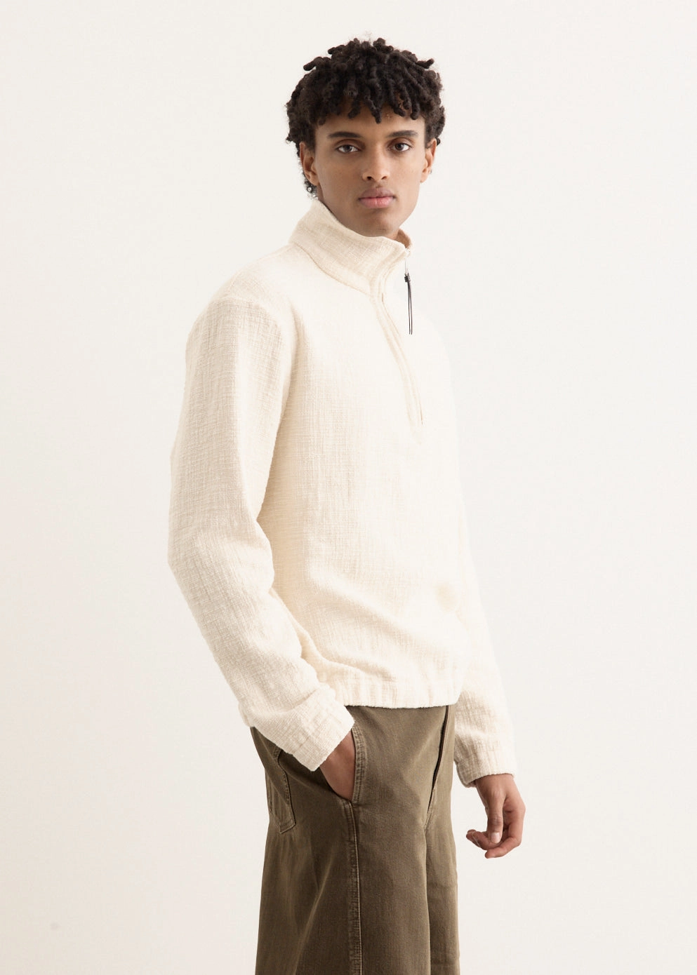 Textured Cotton Pullover Eco Friendly Dye Process Cozy And Stylish