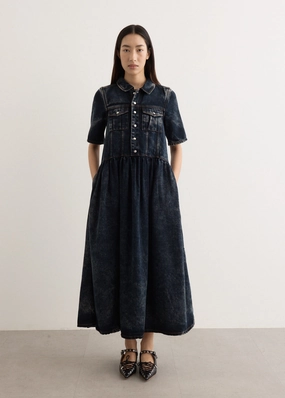 Light Denim Long Dress Formal Choice Refined fit