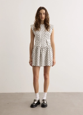 Gloss Finish Printed Double Satin Corset Mini Dress