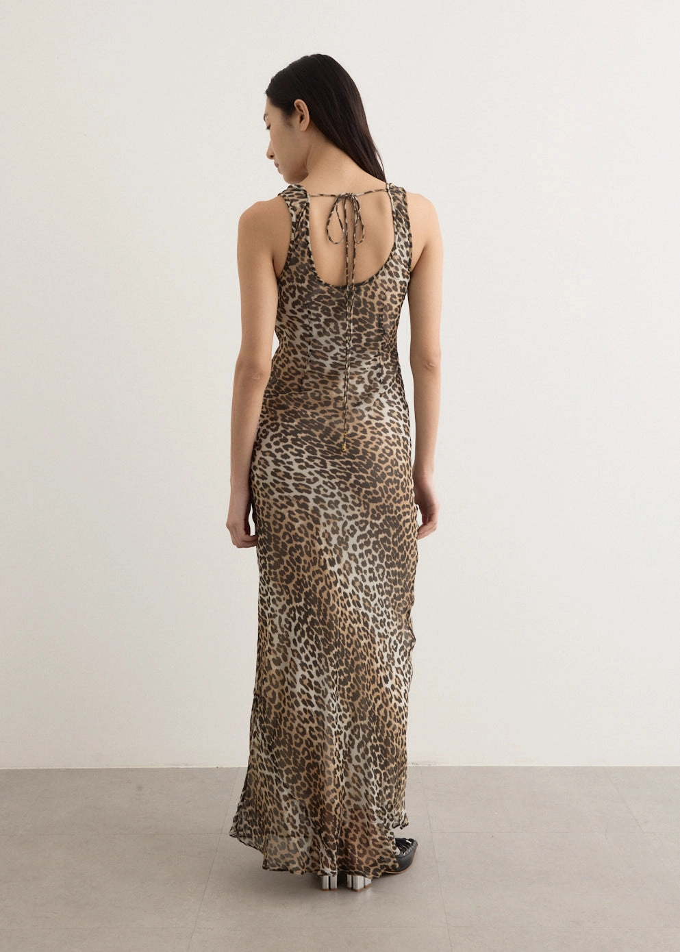 Printed Viscose Chiffon Maxi Dress Wrap style Smooth Blend